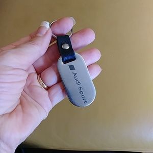 Audi key chain leather and stainless
